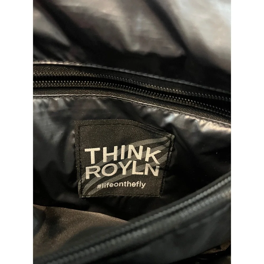 Think Royln Bar Bag Puffer Crossbody Womens OS Gunmetal Metallic Quilted Flap